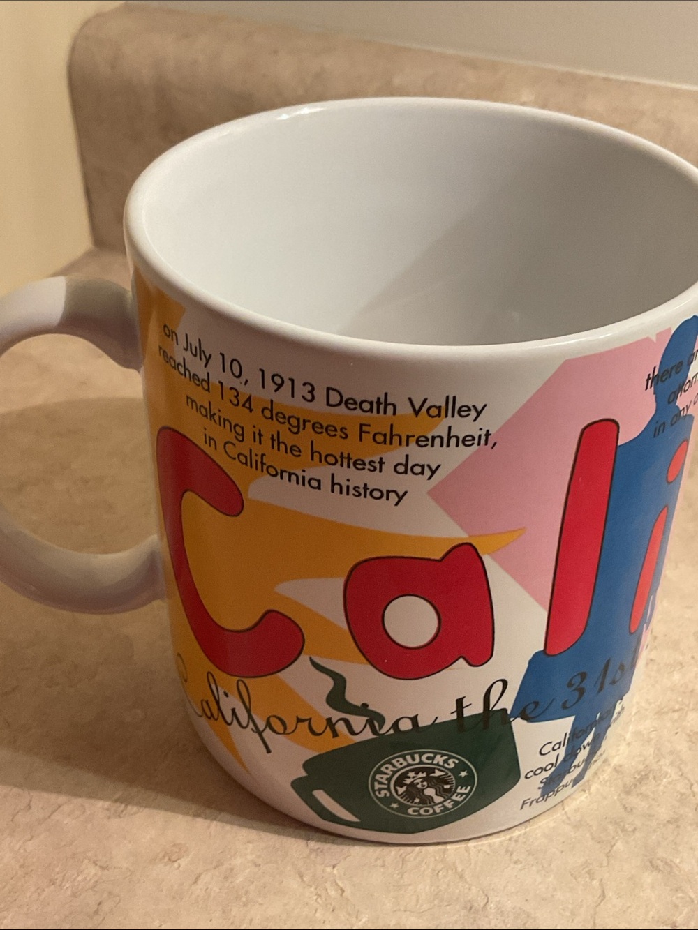 1997 STARBUCKS CALIFORNIA "States Of Bean" Coffee Mug